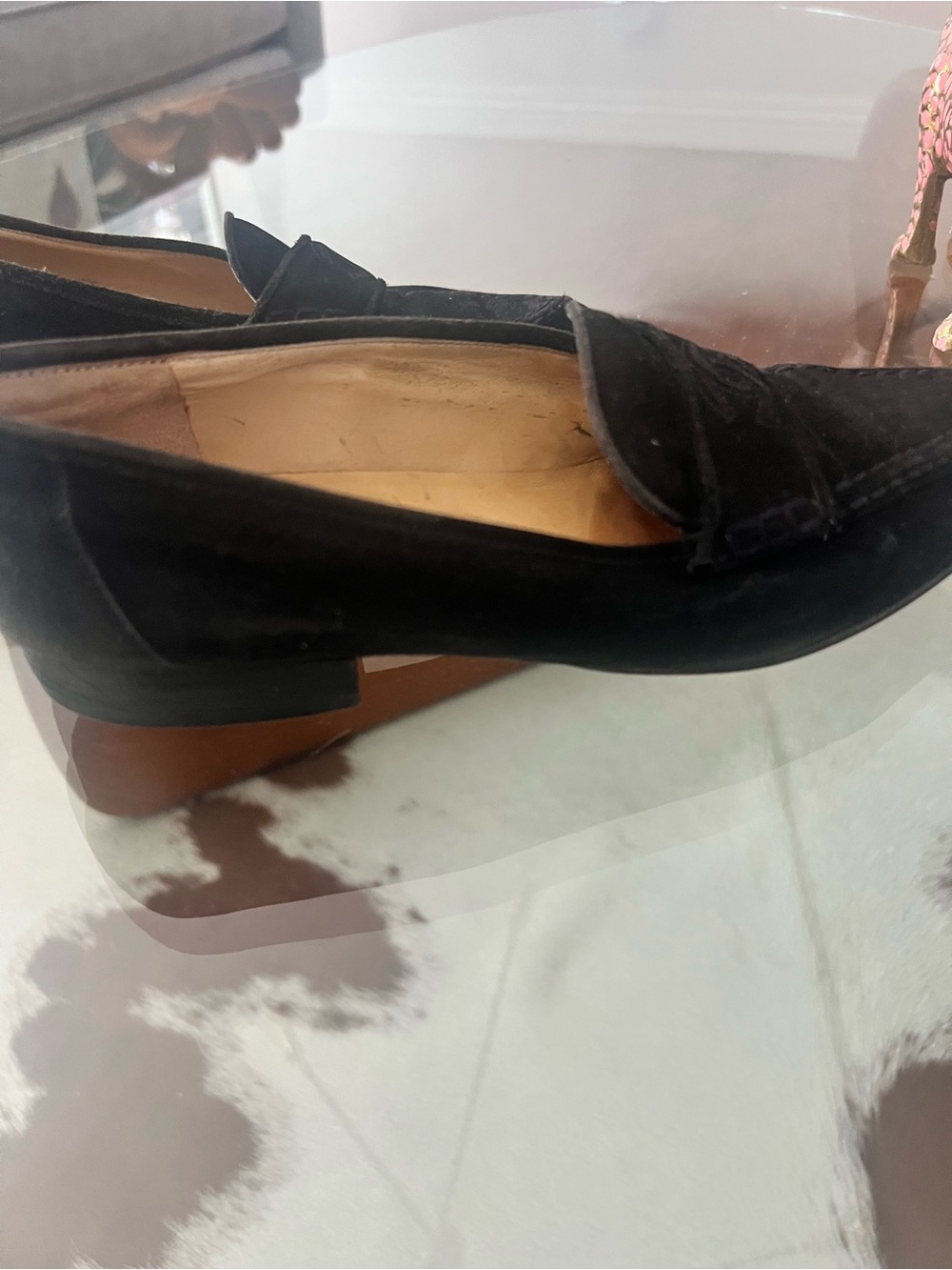 Authentic Chanel Black Suede Classic Loafers/Penny Loafers - Picture 6 of 11